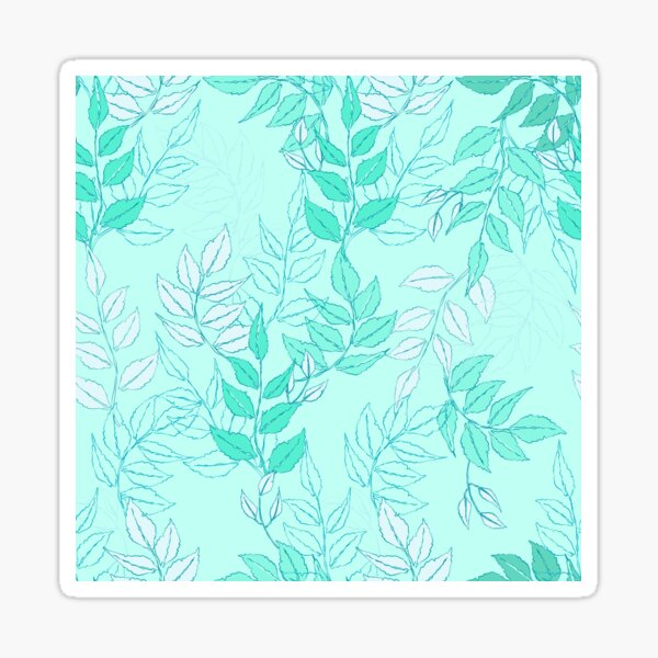 Item preview, Cute pattern of green leaves on aquamarine background designed and sold by hateeyes.