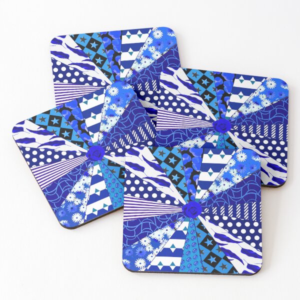 Item preview, Patchwork quilt with blue and white finish designed and sold by TerenceLacey.