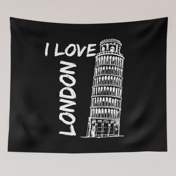 Artikelvorschau, Ich liebe London-Geografie-Streich Tshirt Turm von Pizza weiß entworfen und verkauft von we1000.