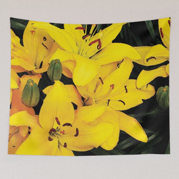 Artikelvorschau, Beautiful Bloom Yellow Spring Lilies Water Color entworfen und verkauft von Here's To Endless Possibilities.