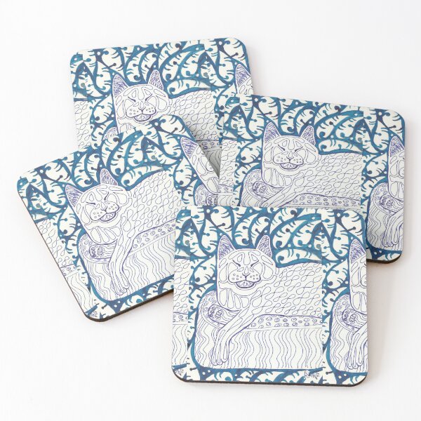 Item preview, Armand the zen cat in pen and ink designed and sold by CrittersByLola.