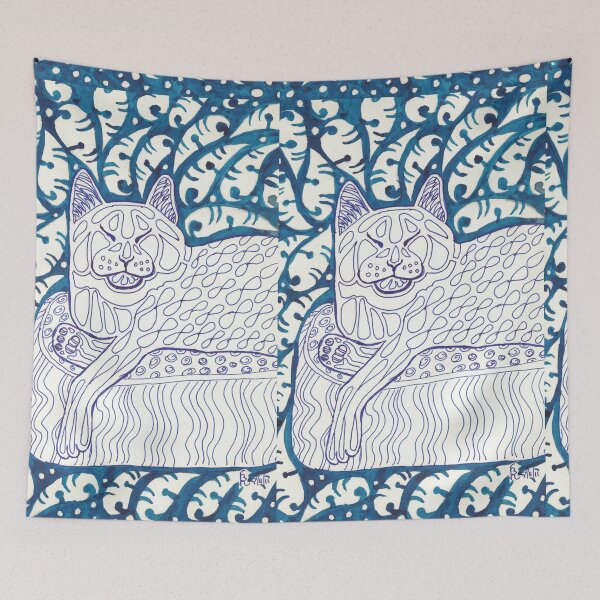 Item preview, Armand the zen cat in pen and ink designed and sold by CrittersByLola.