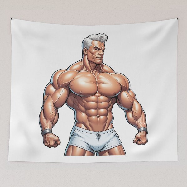 Item preview, Ultra Muscular Bodybuilder Sticker – Bold Fitness Art #112 designed and sold by ForeverPrintsOK.