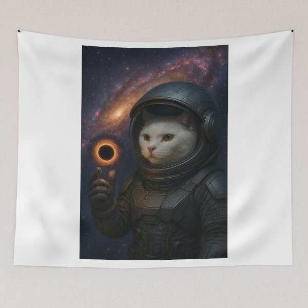Item preview, Epic Space Cat | Black Hole Holder in Futuristic Suit designed and sold by DibujandoPorfa.