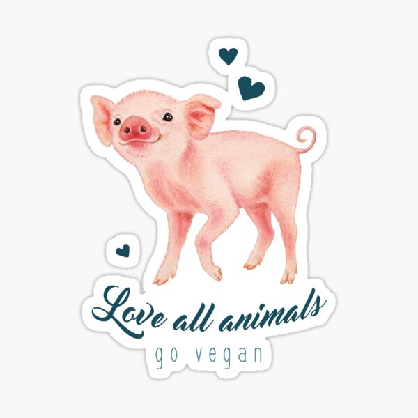 Smiling piglet by Maria Tiqwah Sticker