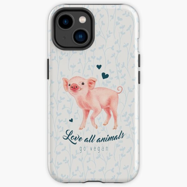 Smiling piglet by Maria Tiqwah iPhone Tough Case
