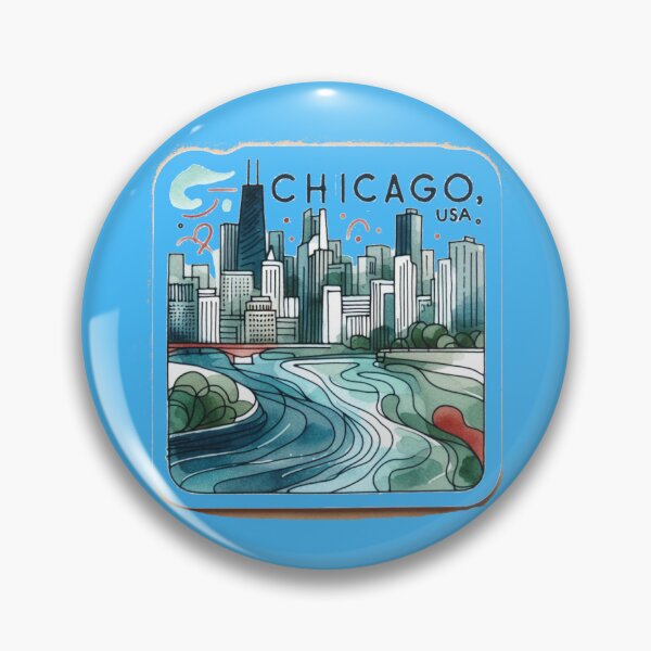 Item preview, Chicago USA Minimalist Watercolor Cityscape Sticker, designed and sold by PaintMeWorld.