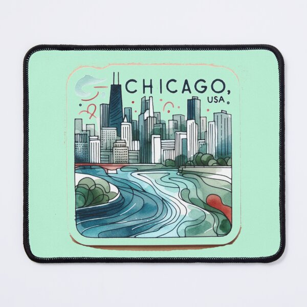 Item preview, Chicago USA Minimalist Watercolor Cityscape Sticker, designed and sold by PaintMeWorld.