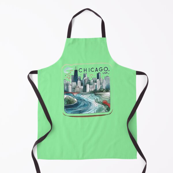 Item preview, Chicago USA Minimalist Watercolor Cityscape Sticker, designed and sold by PaintMeWorld.