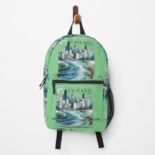 Item preview, Chicago USA Minimalist Watercolor Cityscape Sticker, designed and sold by PaintMeWorld.