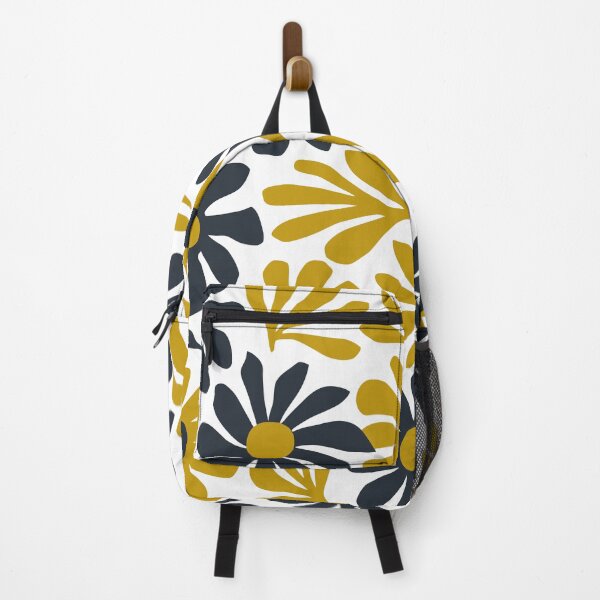 Item preview, yellow blue flower shapes pattern designed and sold by jkrphoto.