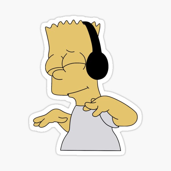 Item preview, Bart Simpson Listening to Music designed and sold by WillowTreeArt.