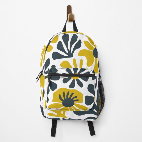 Item preview, yellow blue flower shapes pattern designed and sold by jkrphoto.