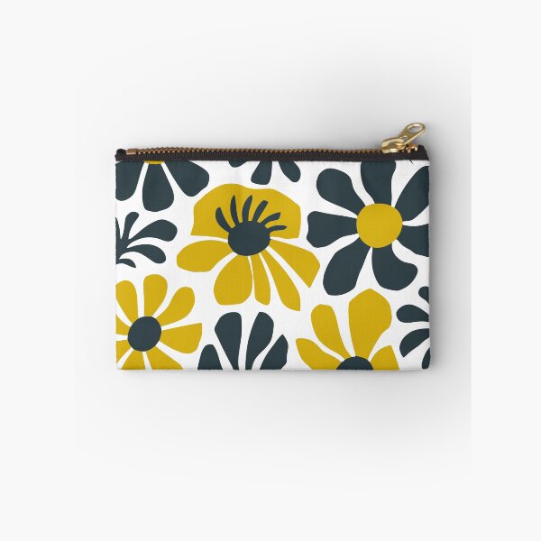 Item preview, yellow blue flower shapes pattern designed and sold by jkrphoto.