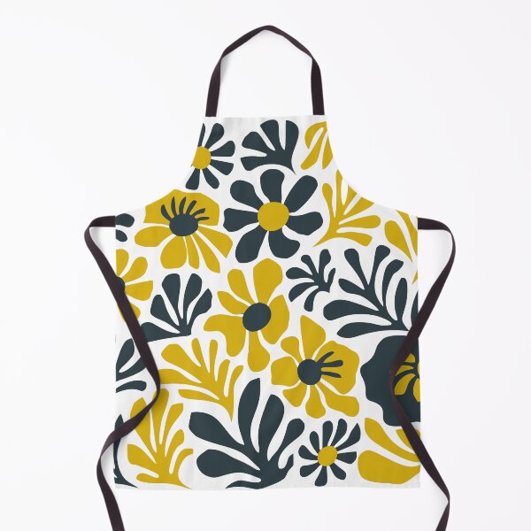 Item preview, yellow blue flower shapes pattern designed and sold by jkrphoto.