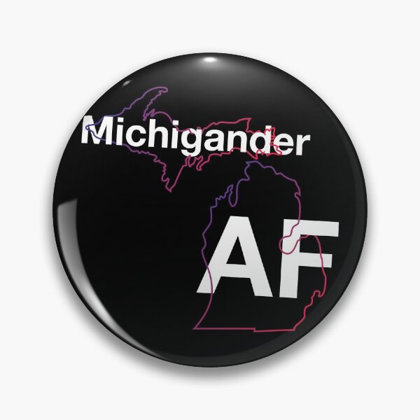 Item preview, Michigander AF in White | Minimalist Michigan State Outline designed and sold by HelveticaHero Designs.