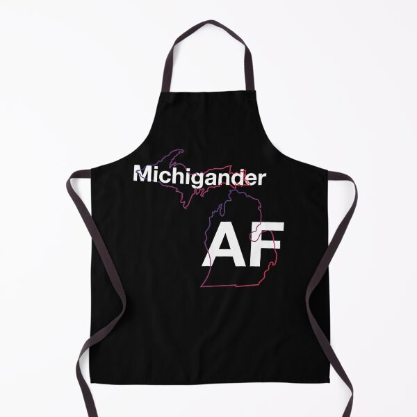 Item preview, Michigander AF in White | Minimalist Michigan State Outline designed and sold by HelveticaHero Designs.