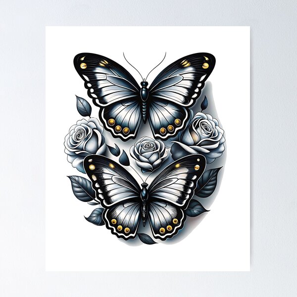 Item preview, Elegant Black Butterfly Art designed and sold by youme63.