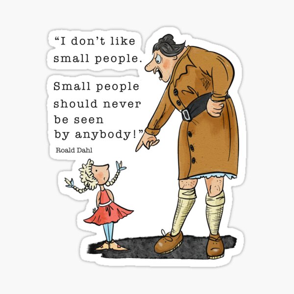 Aperçu de l'œuvre Mademoiselle Trunchbull en couleur avec slogan créée et vendue par Deanosdoodles.