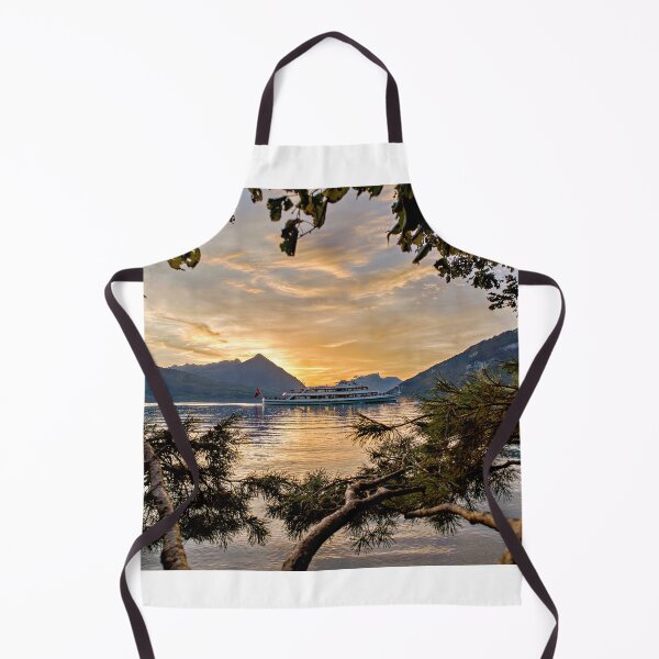 Item preview, Ship in the sunset – Romantic evening atmosphere on Lake Thun designed and sold by beatbieri.ch.