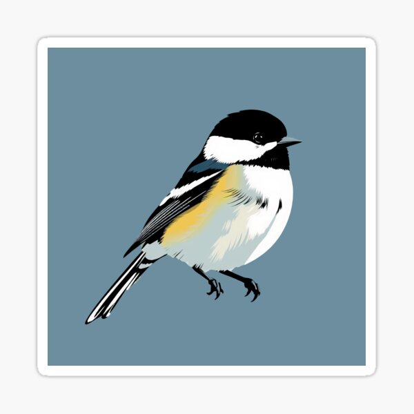 Item preview, Chickadee illustration in modern pop art style designed and sold by feenandneen.