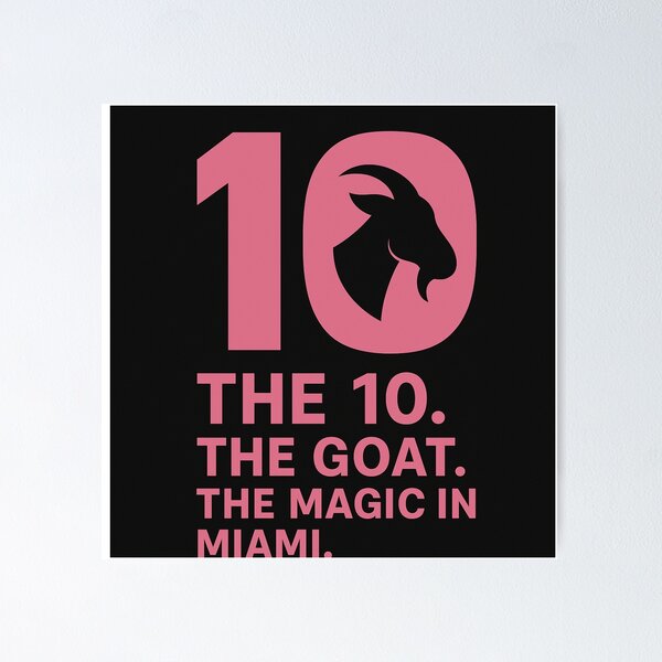 Item preview, The 10. The GOAT. The Magic in Miami – Messi-Inspired Minimalist Football Design designed and sold by Final Whistle Art.