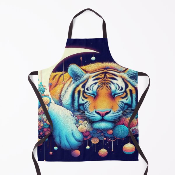 Item preview, Sleeping Cosmic Tiger – Dreamy Psychedelic Animal Art designed and sold by La Reñía .