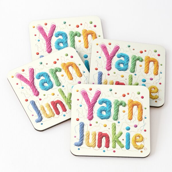 Item preview, Yarn Junkie Colorful Knitting Crochet Typography designed and sold by JumpJammiesTees.
