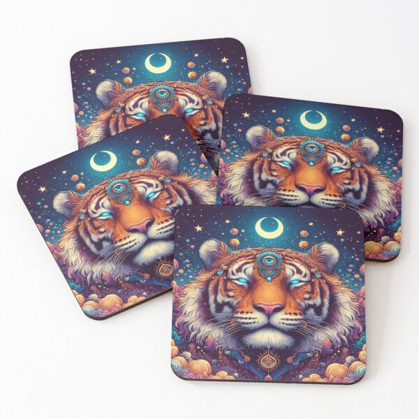 Item preview, Third Eye Tiger – Mystical Jungle Visionary Art designed and sold by La Reñía .