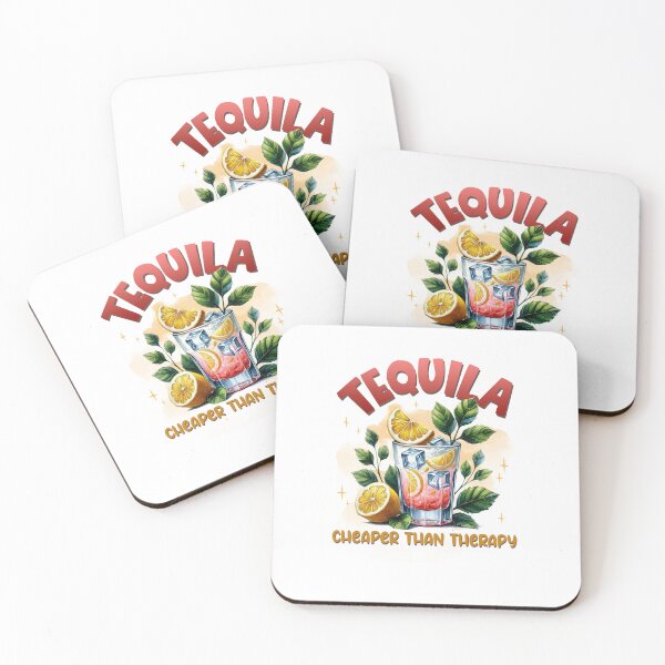 Item preview, Tequila Cheaper Than Therapy Sticker, Funny Drinking Quote Design designed and sold by GiftLore Studio.