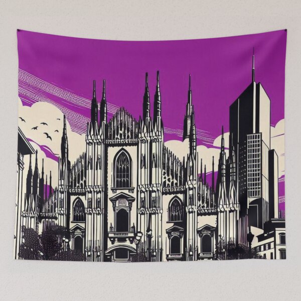 Item preview, Milan City Vibes Vector Art – Retro AI Design Capturing Italian Atmosphere for Apparel, Gifts & Travel Lovers designed and sold by knalpot-design.