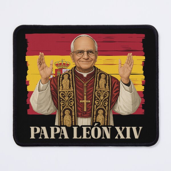 Artikelvorschau, Papa León XIV Spanien Flagge Kardinal Robert Prevost Papst Leo 14 entworfen und verkauft von inkedtee.