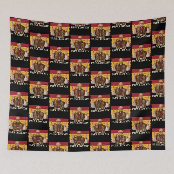 Item preview, Papa León XIV Spain Flag Cardinal Robert Prevost Pope Leo 14 designed and sold by inkedtee.