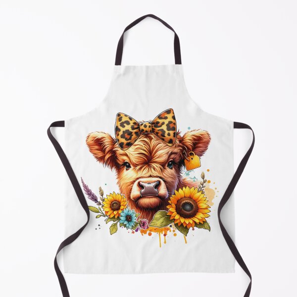 Item preview, Watercolor Sunflower Serenade Cow designed and sold by Shabby Script Archive | Digital Designer .