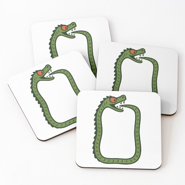 Item preview, Funny Cartoon Snake – Rectangular Ouroboros Frame designed and sold by Print-Zoo.