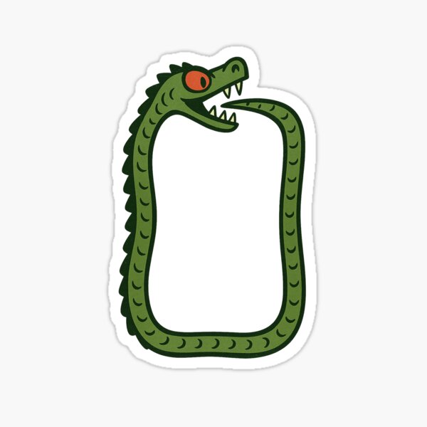 Item preview, Funny Cartoon Snake – Rectangular Ouroboros Frame designed and sold by Print-Zoo.