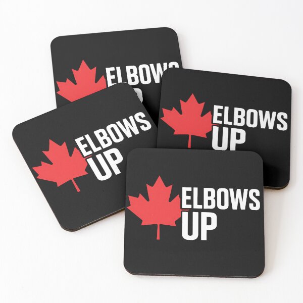 Item preview, Elbows Up Hockey Canada Graphic – Red Maple Leaf on Black Background designed and sold by WAUZ.