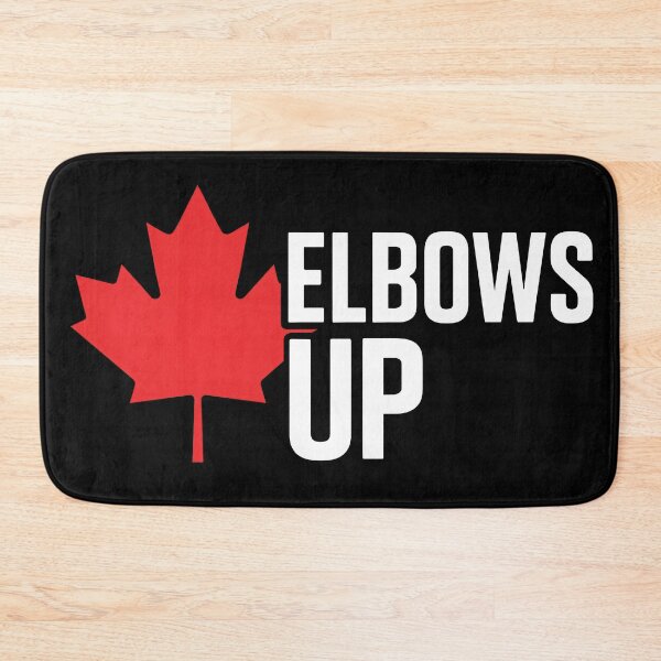 Item preview, Elbows Up Hockey Canada Graphic – Red Maple Leaf on Black Background designed and sold by WAUZ.