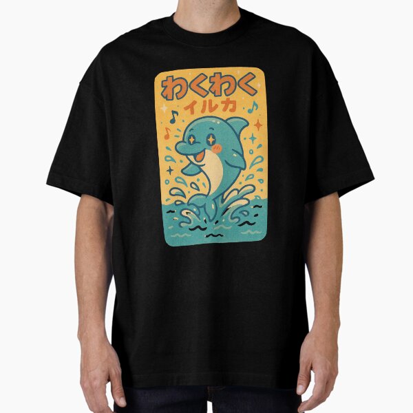Item preview, Waku Waku Dolphin – Kawaii Japanese Splash Design designed and sold by Oni  Zuka.