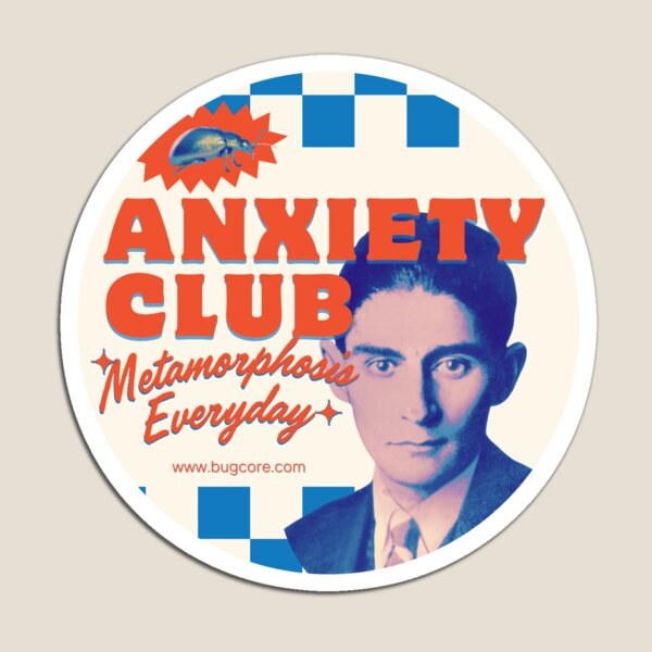 Aperçu de l'œuvre Franz Kafka « Club de l'anxiété » créée et vendue par roselle.ink.