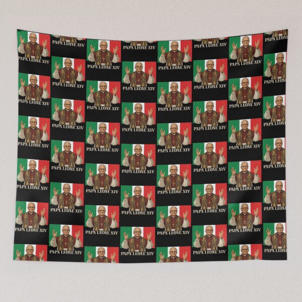 Item preview, Papa Leone XIV Italy Flag Cardinal Robert Prevost Pope Leo 14 designed and sold by inkedtee.