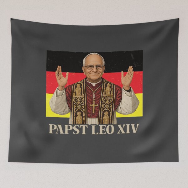 Artikelvorschau, Papst Leo XIV Deutschland Flagge Kardinal Robert Prevost Papst Leo 14 entworfen und verkauft von inkedtee.