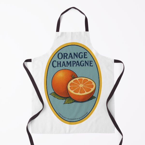 Item preview, Retro Orange Champagne Fruit Label Vintage Print designed and sold by weirdfishes123.