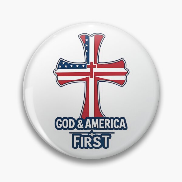 Item preview, God and America first Christian cross designed and sold by Antomiko Design Studio.