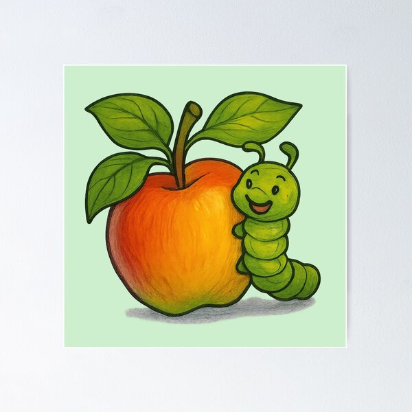 Item preview, Apple Buddy – The Happy Little Caterpillar designed and sold by IraBum.