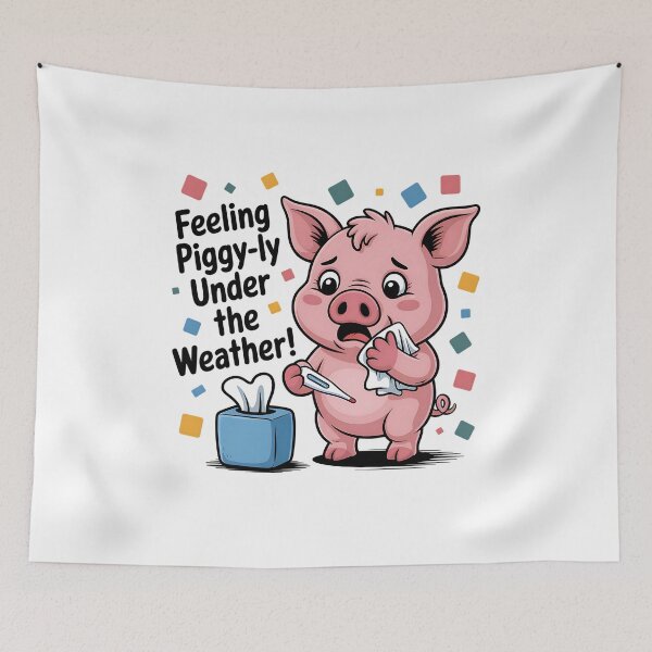 Item preview, When You're Feeling "Piggy-ly" Unwell Sore Throat designed and sold by SurrealArtSzysz.