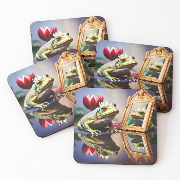 Item preview, The Frog King’s Reflection – Waterlily Mirror Moment designed and sold by EmeraldeaArt.