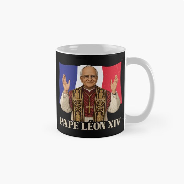 Artikelvorschau, Pape Léon XIV Französische Flagge Kardinal Robert Prevost Papst Leo 14 entworfen und verkauft von inkedtee.