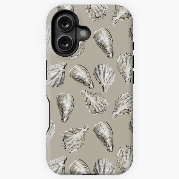 Item preview, Neutral Taupe Color Oyster Shell Illustrations Pattern designed and sold by GnosisCollage.