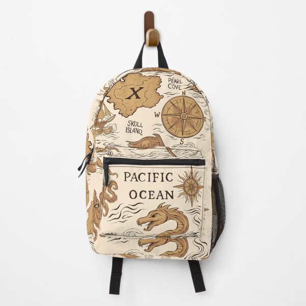 Item preview, Pacific Ocean Map – Mythical Sea Voyage Illustration designed and sold by PolinaMirralisa.